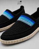 گیوه مشکی بارمان | گیوه دستبافت زیره کنفی طرح آبی